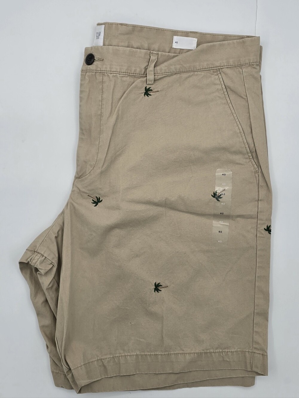 Gap Men's 10" Lived-In Shorts in Stretch Palm khaki sz 40